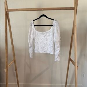 Free People White Lace Top